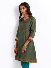Vishudh Women Blue &amp; Green Printed Kurta