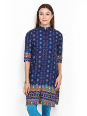 Vishudh Women Navy Printed Kurta