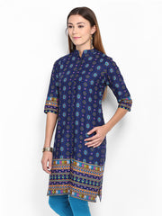 Vishudh Women Navy Printed Kurta