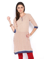 Vishudh Women Off-White Printed Kurta