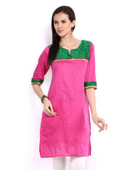 Vishudh Women Pink Kurta