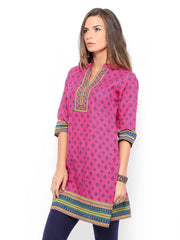 Vishudh Women Pink Printed Kurta