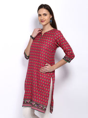 Vishudh Women Pink Printed Kurta