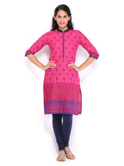 Vishudh Women Pink Printed Kurta