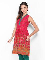 Vishudh Women Pink Printed Kurta
