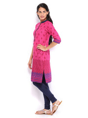 Vishudh Women Pink Printed Kurta