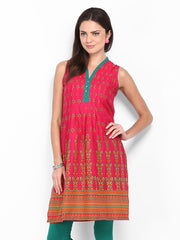 Vishudh Women Pink Printed Kurta