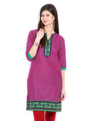Vishudh Women Pink Printed Kurta