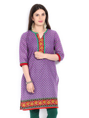 Vishudh Women Purple Printed Kurta