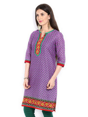 Vishudh Women Purple Printed Kurta