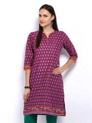 Vishudh Women Purple Printed Kurta