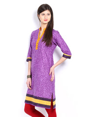 Vishudh Women Purple Printed Kurta