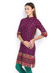 Vishudh Women Purple Printed Kurta