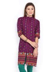 Vishudh Women Purple Printed Kurta