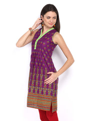 Vishudh Women Purple Printed Kurta