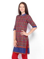 Vishudh Women Red &amp; Green Printed Kurta