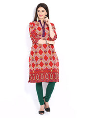 Vishudh Women Red Printed Kurta