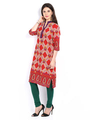 Vishudh Women Red Printed Kurta