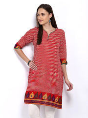 Vishudh Women Red Printed Kurta