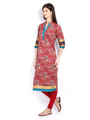 Vishudh Women Red Printed Kurta