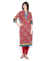 Vishudh Women Red Printed Kurta
