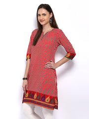 Vishudh Women Red Printed Kurta