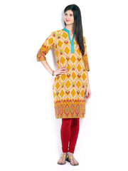 Vishudh Women Yellow Printed Kurta
