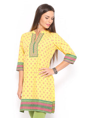 Vishudh Women Yellow Printed Kurta