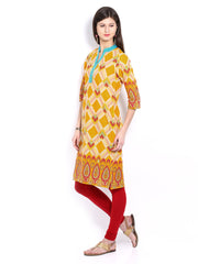 Vishudh Women Yellow Printed Kurta