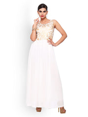 Vovoka Off-White A-Line Maxi Dress