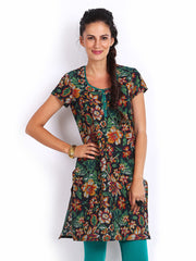 W Women Black Printed Kurta