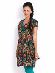 W Women Black Printed Kurta