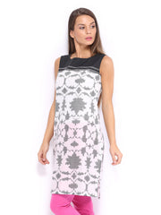 W Women Black &amp; White Printed Kurta
