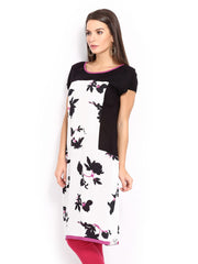 W Women Black &amp; White Printed Kurta