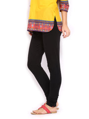 W Women Black Churidar Leggings
