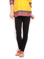 W Women Black Churidar Leggings