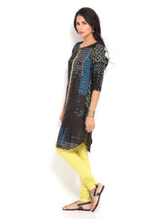 W Women Black Printed Kurta
