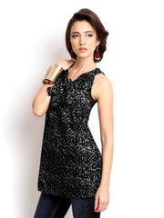 W Women Black Printed Top