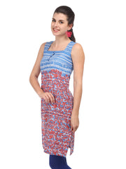 W Women Blue &amp; Red Printed Kurta