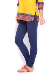 W Women Blue Churidar Leggings