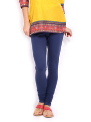 W Women Blue Churidar Leggings
