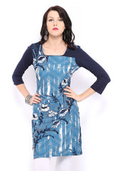 W Women Blue Printed Kurta
