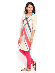 W Women Cream Coloured Printed Kurta