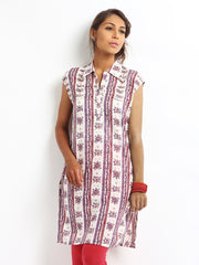 W Women Cream Printed Kurta