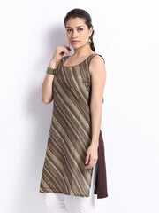 W Women Brown Printed Kurta