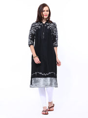 Wishful by W Women Black Printed Kurta