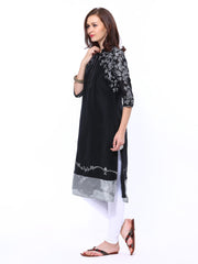 Wishful by W Women Black Printed Kurta