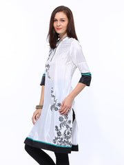 Wishful by W Women White Floral Print Kurta