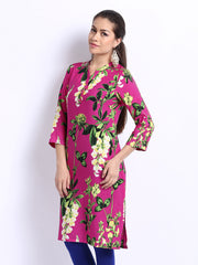 W Women Pink Printed Kurta