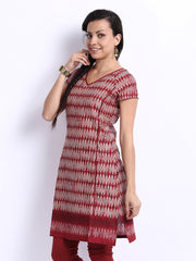 W Women Maroon Printed Kurta